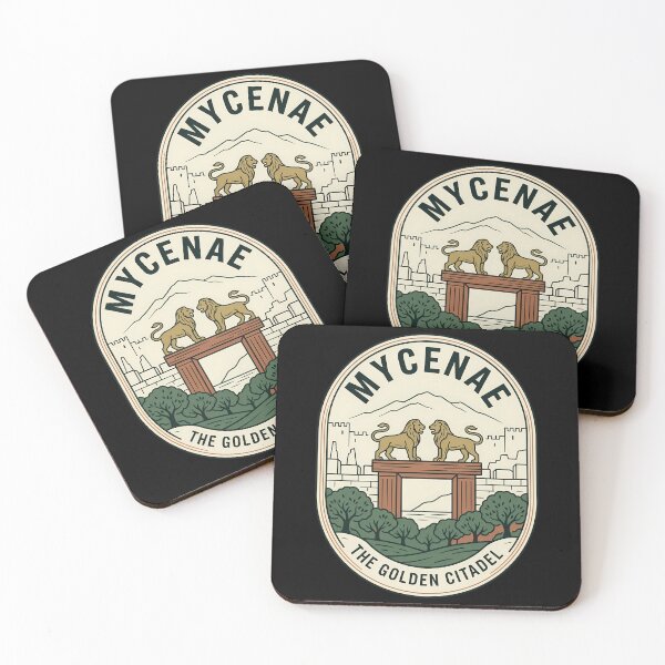 Item preview, Mycenae Ancient Greece Lion Gate Vintage Travel Emblem designed and sold by k3rstman1.