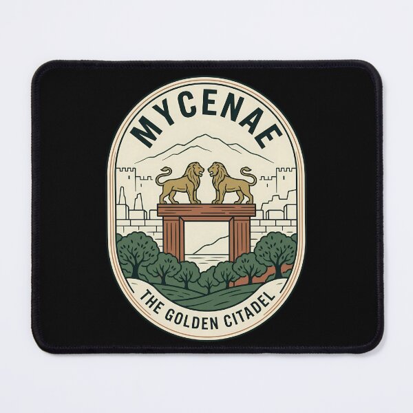 Item preview, Mycenae Ancient Greece Lion Gate Vintage Travel Emblem designed and sold by k3rstman1.