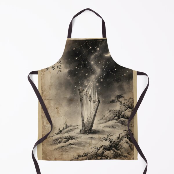 Item preview, The Harp of Starlit Echoes Sumi-e Ink Wash designed and sold by DuckOddity.