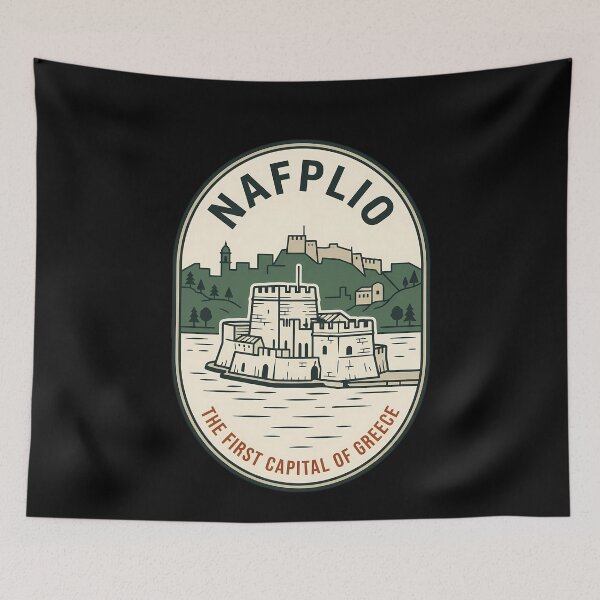 Item preview, Nafplio First Capital Greece Vintage Travel Emblem designed and sold by k3rstman1.