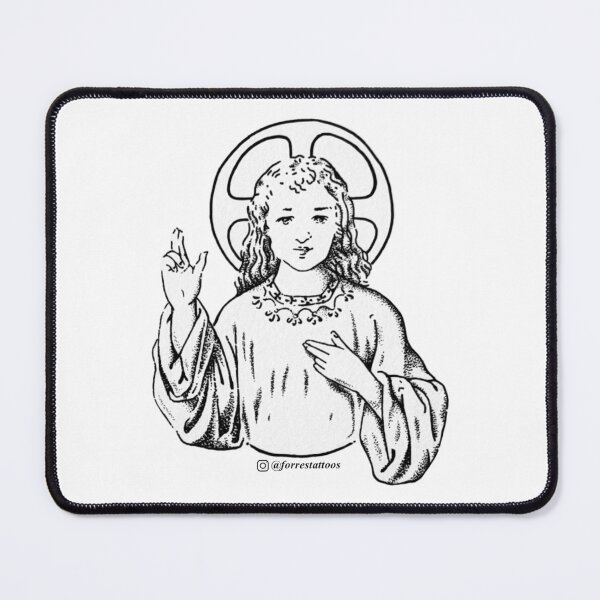 Item preview, Medieval Etching Pointillism Dotwork Religious Imagery designed and sold by forrestattoos.