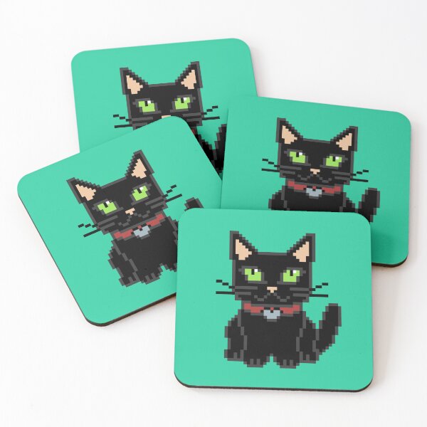 Item preview, Cute Pixel Art Black Cat | Retro 8-Bit Pixel Art designed and sold by OpenTabsDesigns.