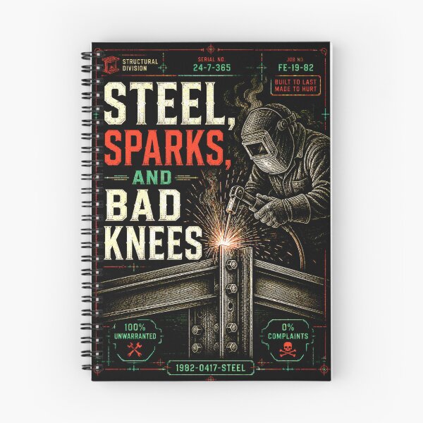 Item preview, Ironworker Welding Art Steel Sparks and Bad Knees designed and sold by RoyalOrderGallery.