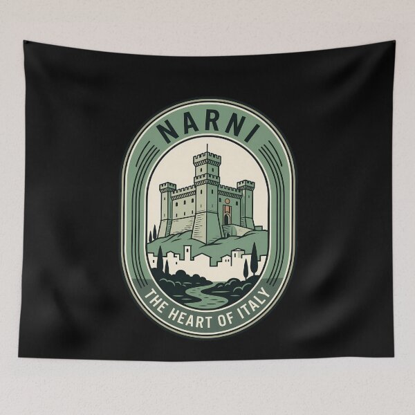 Item preview, Narni Italy Medieval Castle Vintage Travel Emblem designed and sold by k3rstman1.