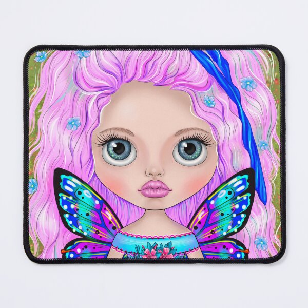 Item preview, Magical Big Eyed Fairy with Pink Hair and Butterfly Wings designed and sold by Skayana.