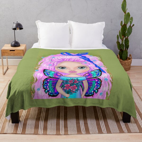 Item preview, Magical Big Eyed Fairy with Pink Hair and Butterfly Wings designed and sold by Skayana.