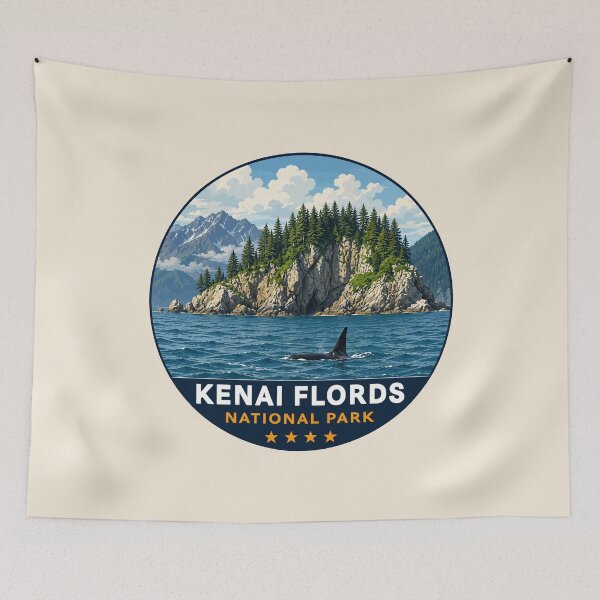 Item preview, Kenai Fjords National Park Retro Design designed and sold by Gideon Emmerich.