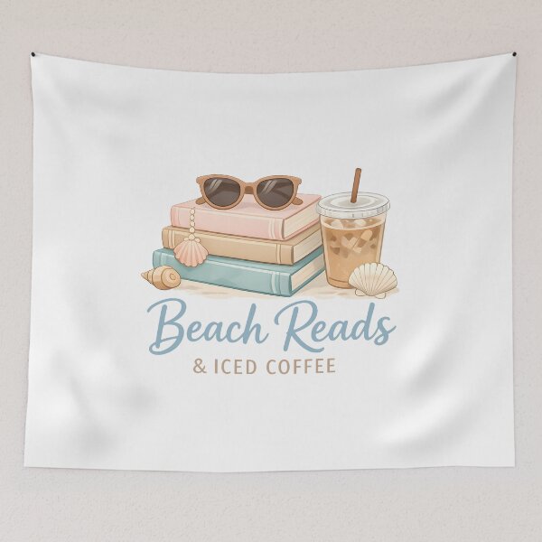 Item preview, Beach Reads & Iced Coffee Summer Reading Club Cozy Coastal Book Lover Gift  designed and sold by Artycom.