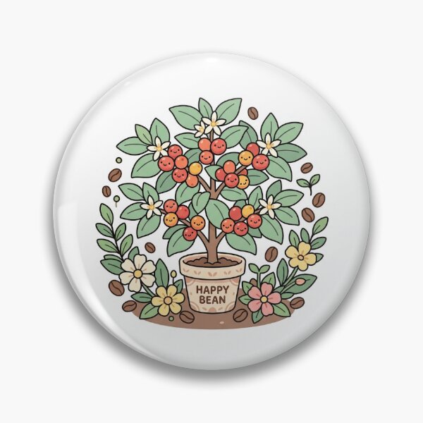 Item preview, Cute Kawaii Happy Bean Coffee Plant designed and sold by ajamzbox.