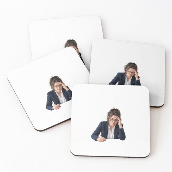 Item preview, Worried fatigued mature business woman wearing glasses having headache at work designed and sold by VisionGraphic.