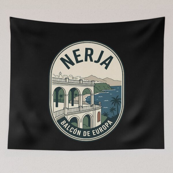 Item preview, Nerja Balcón de Europa Vintage Travel Emblem designed and sold by k3rstman1.