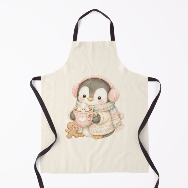 Item preview, Cozy Christmas Penguin with Hot Cocoa | Cute Pastel Holiday Penguin Art designed and sold by looplandger.