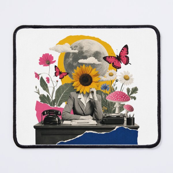 Item preview, Surreal Sunflower Woman Collage | Vintage Botanical Moon Aesthetic designed and sold by Fernhaven.