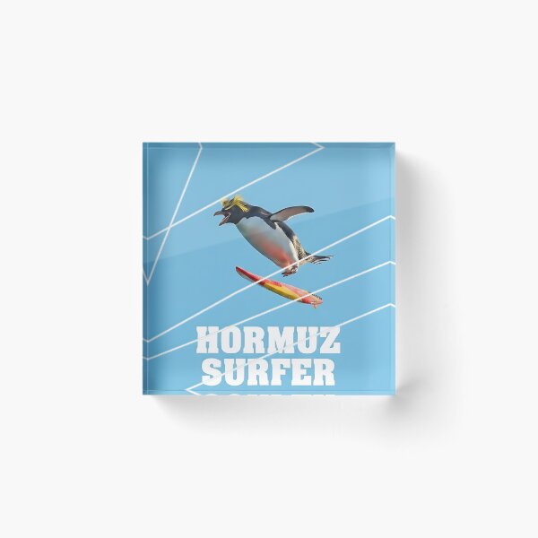 Item preview, Hormuz Surfer - Funny Geopolitical Satire Penguin Graphic Tee designed and sold by ToxicInkArt.