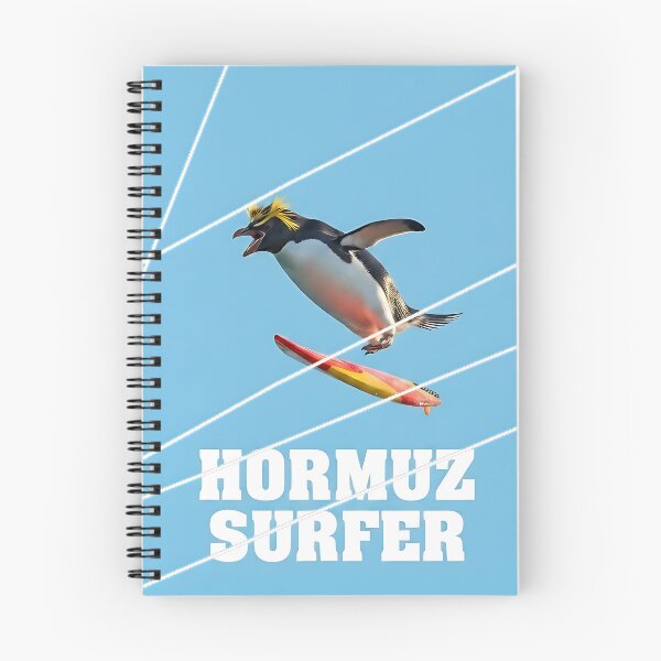 Item preview, Hormuz Surfer - Funny Geopolitical Satire Penguin Graphic Tee designed and sold by ToxicInkArt.