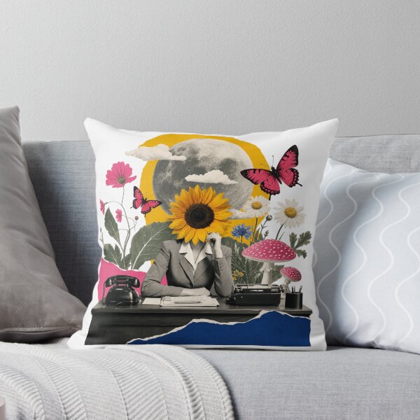 Item preview, Surreal Sunflower Woman Collage | Vintage Botanical Moon Aesthetic designed and sold by Fernhaven.