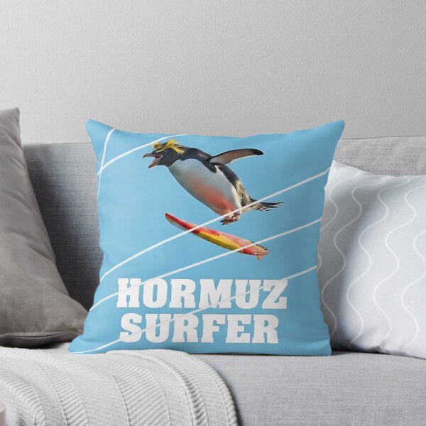 Item preview, Hormuz Surfer - Funny Geopolitical Satire Penguin Graphic Tee designed and sold by ToxicInkArt.