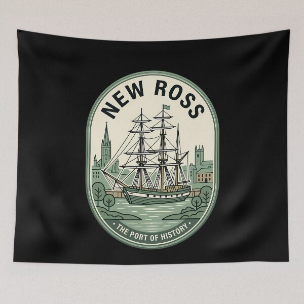 Item preview, New Ross Ireland Vintage Travel Emblem Sailing Ship designed and sold by k3rstman1.
