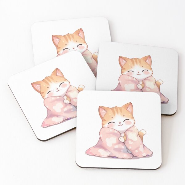 Item preview, Cozy Kawaii Cat Wrapped in Blanket designed and sold by Oddifys.