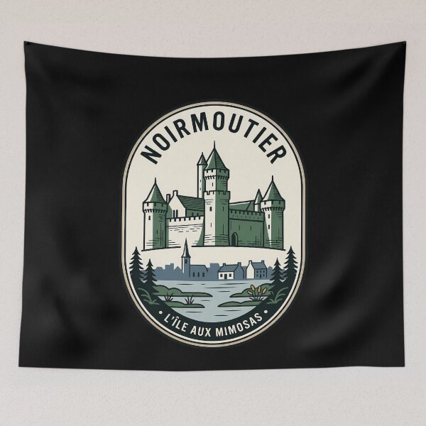 Item preview, Noirmoutier Island Vintage Travel Emblem France Castle designed and sold by k3rstman1.