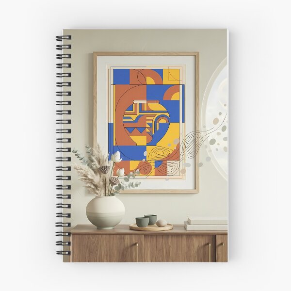 Item preview, Bauhaus Retro Geometric Moon Jar Abstract Wall Art designed and sold by SOOstudio73.