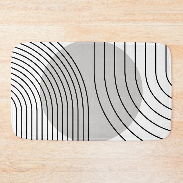 Item preview, Mid Century Modern Arches Boho Geometric Minimalist Line Art in Black White Grey designed and sold by nineFlorals.