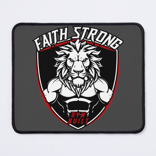 Item preview, Faith Strong Gym Built | Christian Lion Fitness Design designed and sold by Bezuiden.