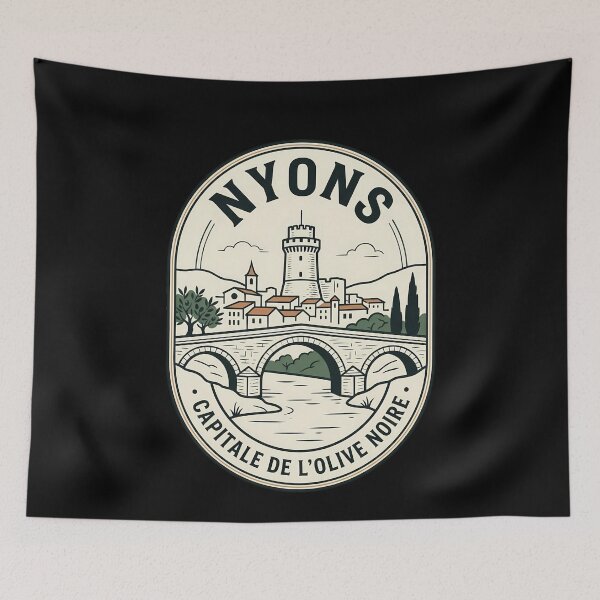 Item preview, Nyons France Black Olive Capital Vintage Travel Emblem designed and sold by k3rstman1.