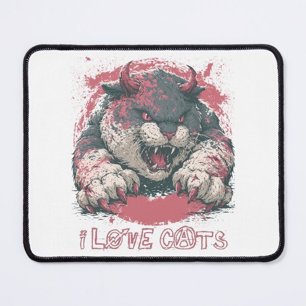 Item preview, I Love Cats Devil Cat | Cheeky Gothic Cat Lover Funny Black Cat Art designed and sold by Ignorant-Artist.