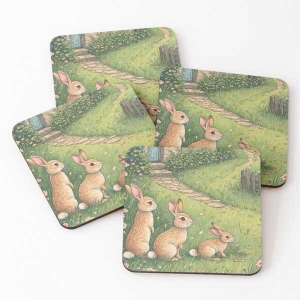 Item preview, Tres conejitos en la casa de campo | Acogedor jardín de primavera designed and sold by WhimsyWink.