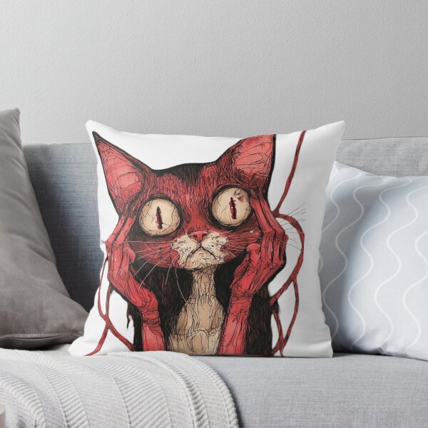 Item preview, Creepy Red Samurai Cat | Japanese Gothic Ink Art designed and sold by WISDOMCHARLES.