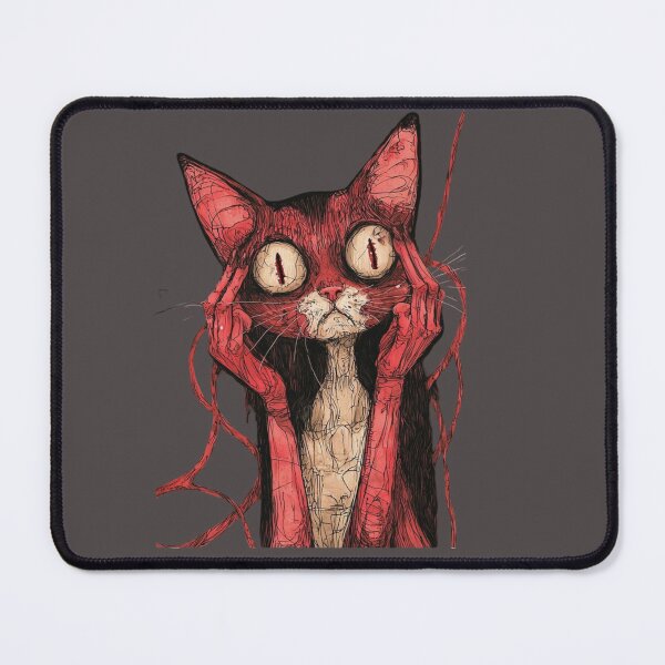 Item preview, Creepy Red Samurai Cat | Japanese Gothic Ink Art designed and sold by WISDOMCHARLES.