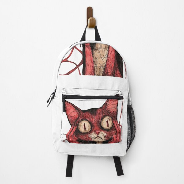 Item preview, Creepy Red Samurai Cat | Japanese Gothic Ink Art designed and sold by WISDOMCHARLES.