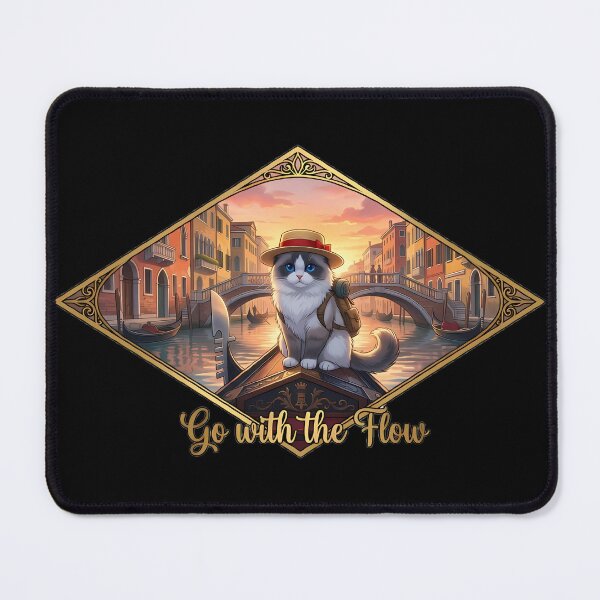 Item preview, Venice Gondola Ragdoll Canvas Print: Go with the Flow designed and sold by MossyAndPearl.