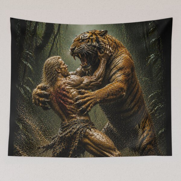 Item preview, EPIC NATURE - Man and a Tiger designed and sold by MetusArt.