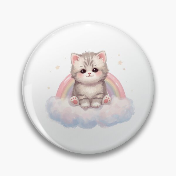 Item preview, Fluffy Kitten Sitting on Rainbow Cloud designed and sold by Oddifys.