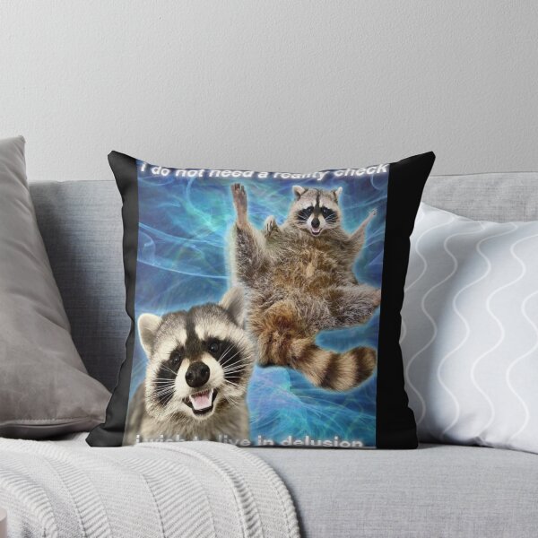 Item preview, I do not need a reality check, I wish to live in delusion - funny raccoon quote Active Retro Raccoon designed and sold by CallahanRe.