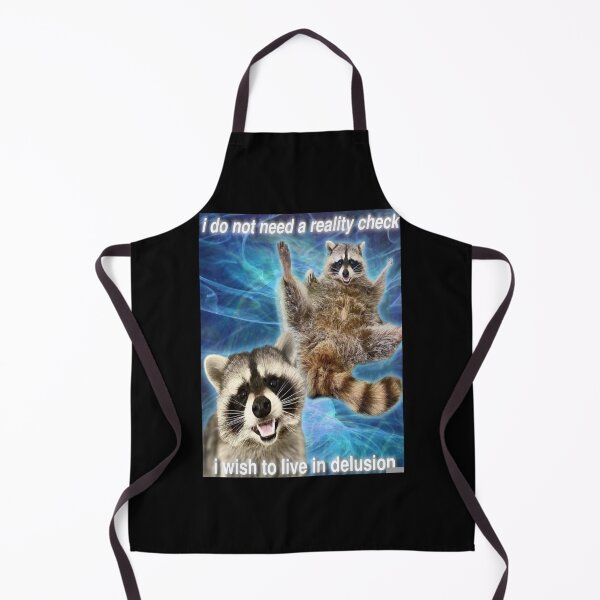 Item preview, I do not need a reality check, I wish to live in delusion - funny raccoon quote Active Retro Raccoon designed and sold by CallahanRe.