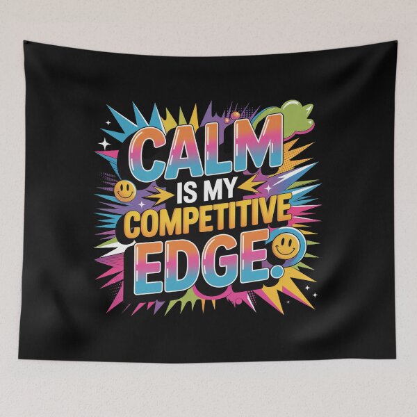 Item preview, Calm Is My Competitive Edge Typography. Motivational Mindset Quote Retro Colorful Graphic T-Shirt Sticker designed and sold by Aarvya Fashion Club ( A.F.C ).