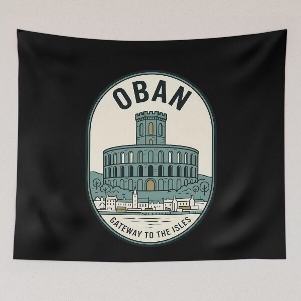 Item preview, Oban Scotland McCaig's Tower Vintage Travel Emblem designed and sold by k3rstman1.