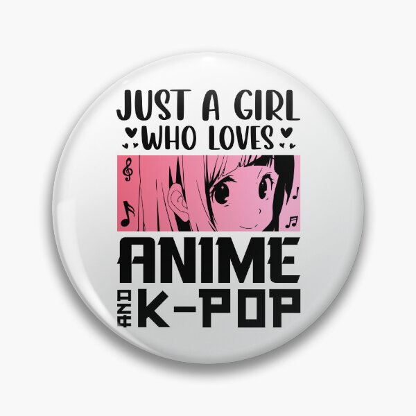Item preview, Just A Girl Who Loves Anime & K-Pop – Retro Anime Quote designed and sold by bella-rosa87.