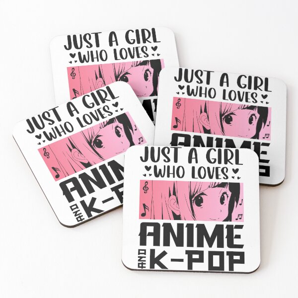 Item preview, Just A Girl Who Loves Anime & K-Pop – Retro Anime Quote designed and sold by bella-rosa87.