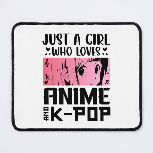 Item preview, Just A Girl Who Loves Anime & K-Pop – Retro Anime Quote designed and sold by bella-rosa87.