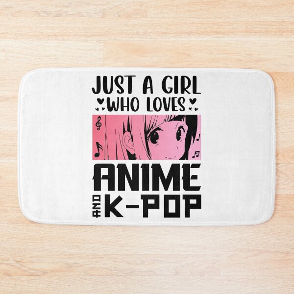 Item preview, Just A Girl Who Loves Anime & K-Pop – Retro Anime Quote designed and sold by bella-rosa87.
