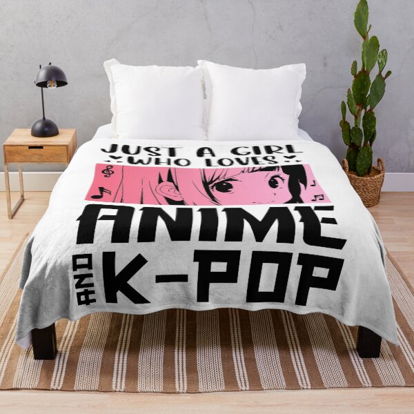 Item preview, Just A Girl Who Loves Anime & K-Pop – Retro Anime Quote designed and sold by bella-rosa87.