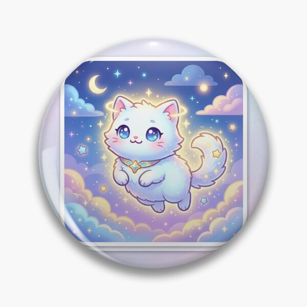 Item preview, Chibi Celestial Cat with Golden Halo Sticker designed and sold by uegi.