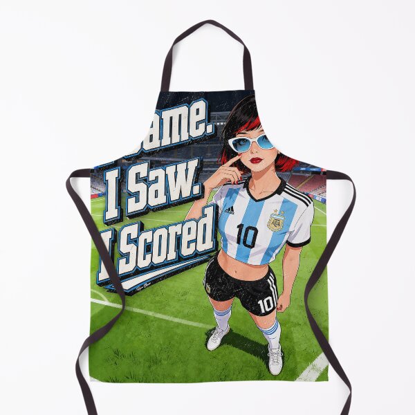 Item preview, I Came I Saw I Scored - Argentina Football Retro Girl Illustration designed and sold by Hen-C-Art.