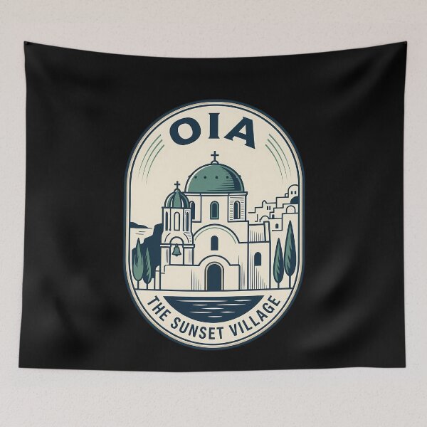 Item preview, Oia Santorini Greece Vintage Travel Emblem designed and sold by k3rstman1.