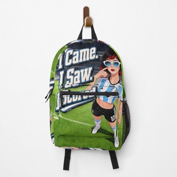 Item preview, I Came I Saw I Scored - Argentina Football Retro Girl Illustration designed and sold by Hen-C-Art.