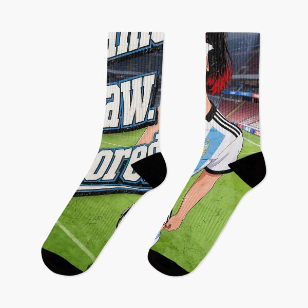 Item preview, I Came I Saw I Scored - Argentina Football Retro Girl Illustration designed and sold by Hen-C-Art.